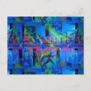"Blue Temple" UV Art Postcard