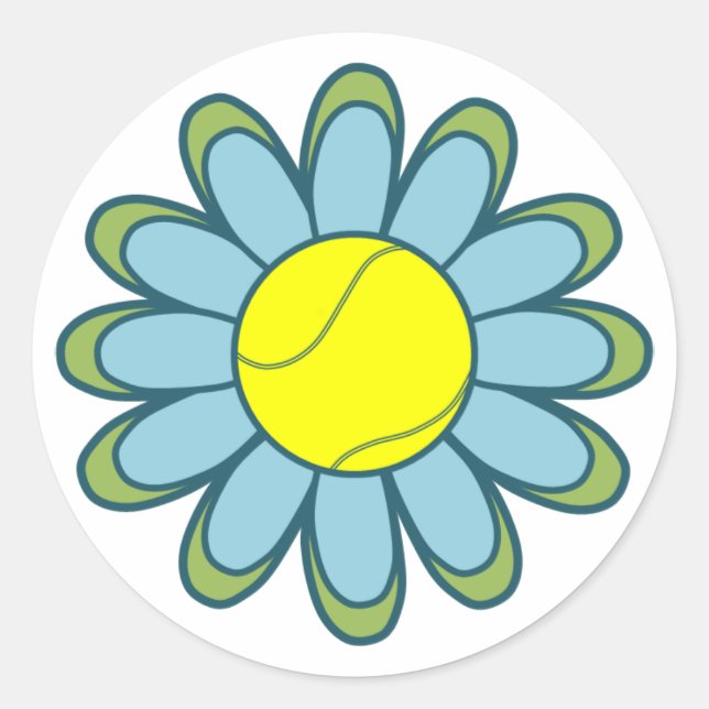 Blue Tennis Girl Classic Round Sticker (Front)