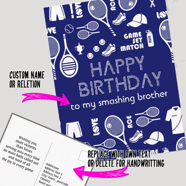 Blue Tennis 🎾  Happy Birthday Postcard (Creator Uploaded)
