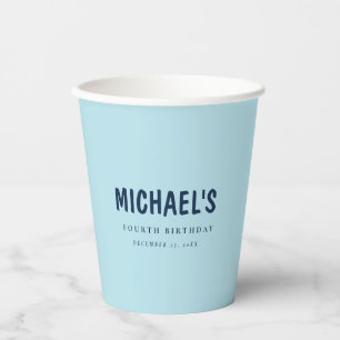 Blue Tennis Inspired Birthday Paper Cup