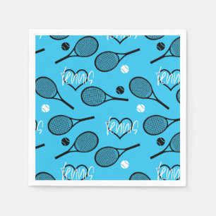 Blue Tennis Party, customisable Napkin