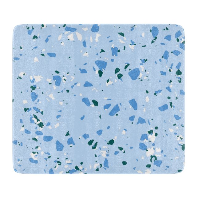 Blue Terrazzo Pattern Cutting Board (Front)