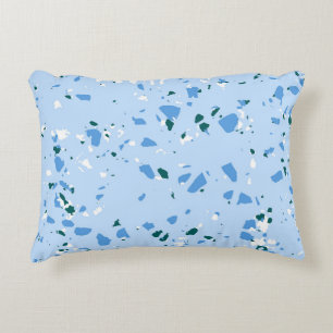 Blue Terrazzo Pattern Decorative Cushion