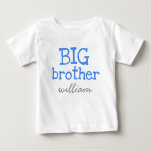 Blue Text Big Brother Baby T-Shirt