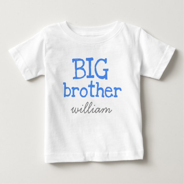 Blue Text Big Brother Baby T-Shirt (Front)