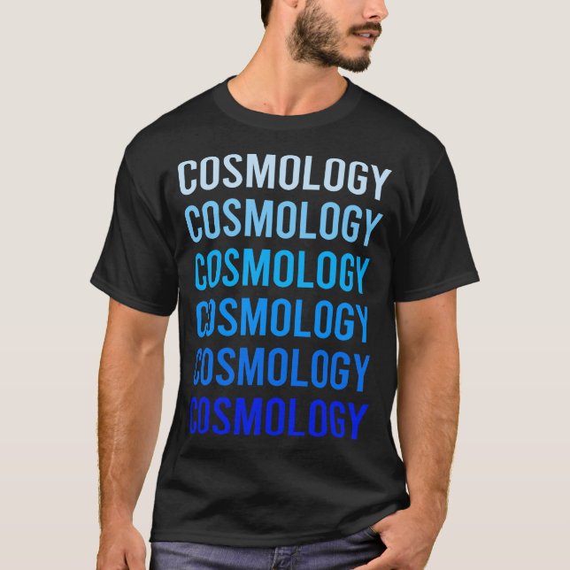 Blue Text Cosmology T-Shirt (Front)