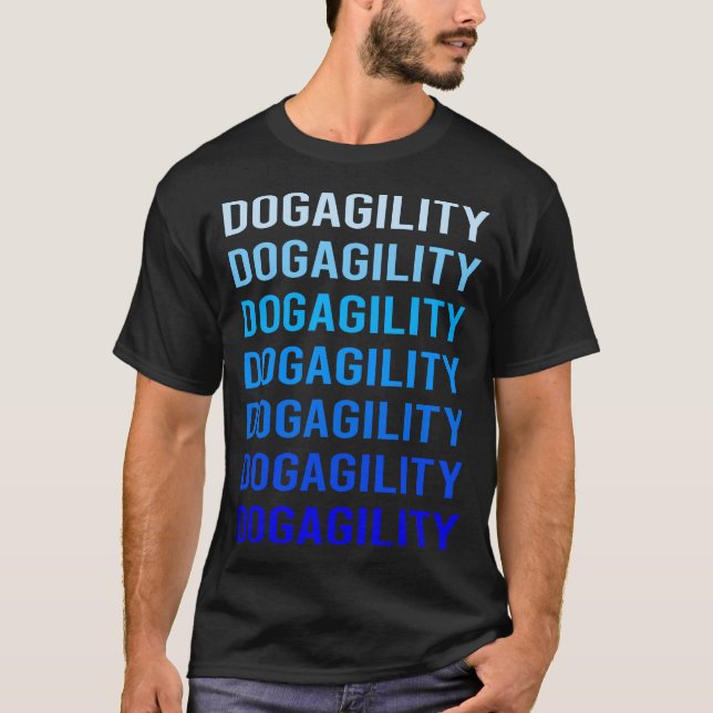 Blue Text Dog Agility Training T-Shirt (Front)