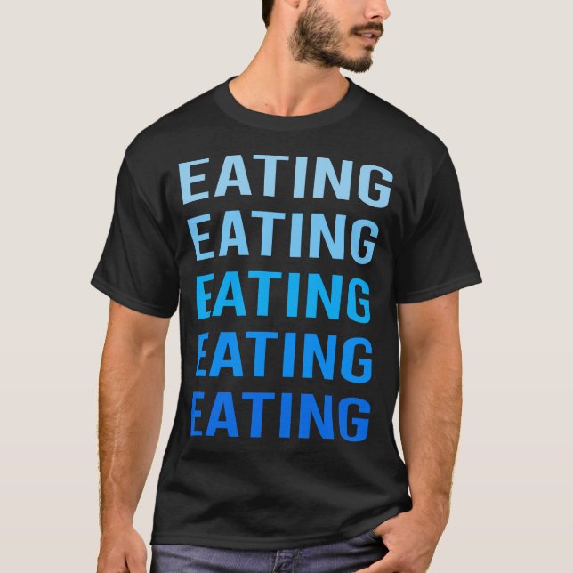 Blue Text Eating T-Shirt (Front)