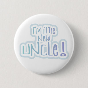 Blue Text I'm the New Uncle 6 Cm Round Badge