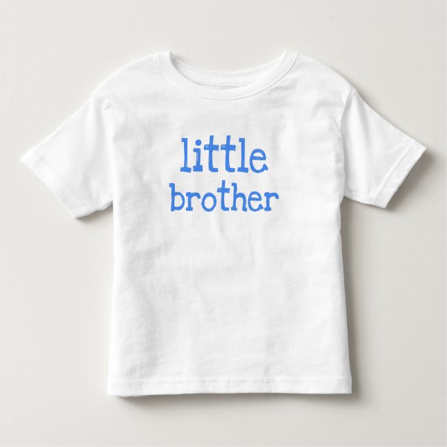 Blue Text  Little Brother Toddler T-Shirt (Front)