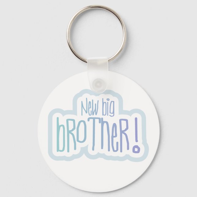 Blue Text New Big Brother Key Ring (Front)