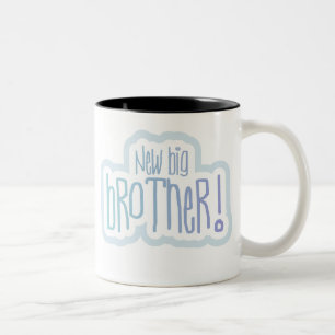 Blue Text New Big Brother Two-Tone Coffee Mug