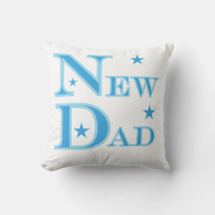 Blue Text New Dad Gifts Cushion
