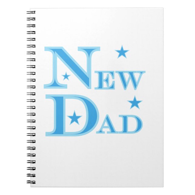 Blue Text New Dad Gifts Notebook (Front)