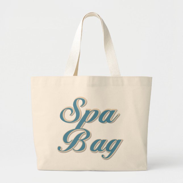 Blue Text Spa Bag Tote Bag (Front)
