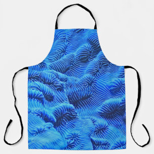 Blue textile apron