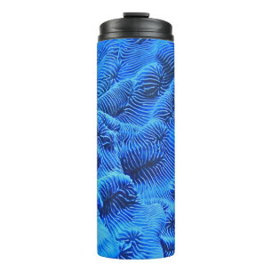 Blue textile thermal tumbler