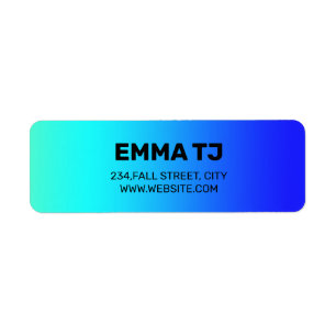 BLUE TEXTURE ABSTRACT SIMPLE MINIMAL TEXT STYLE RETURN ADDRESS LABEL