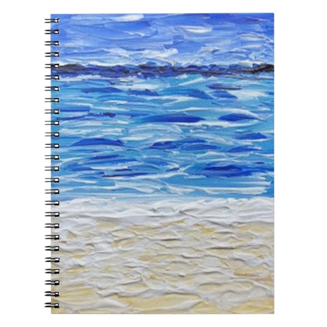 Blue Texture Beach Art Print Notebook (Front)