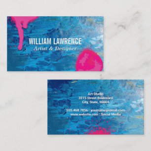 Blue Texture Paint   Spray Paint Business Card