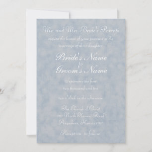 Blue Texture with Verse Wedding Invitation