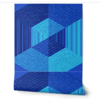 Blue textured 3D effect "Ratti_Creative_Arts"