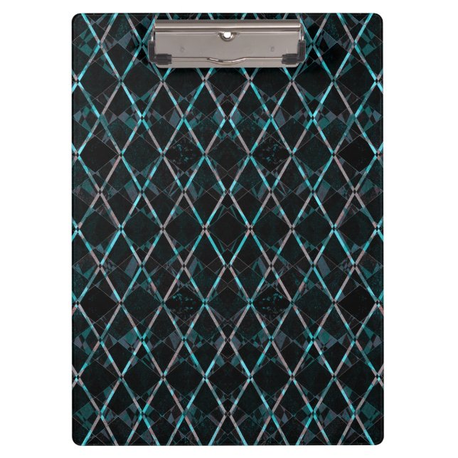 Blue textured diamond pattern clipboard (Front)