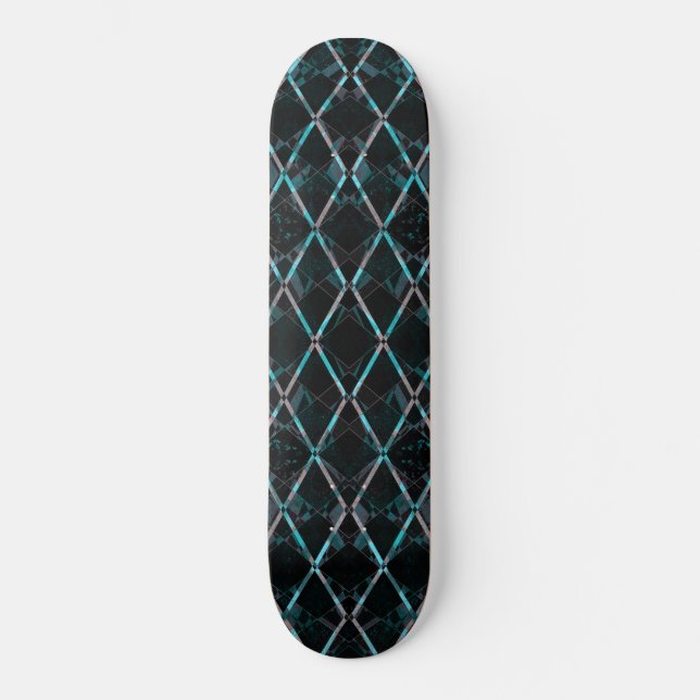 Blue textured diamond pattern skateboard (Front)