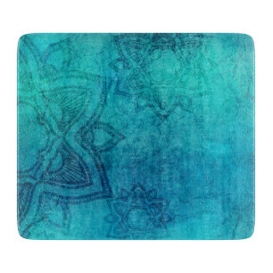 Blue Textured Lotus Cutting Board