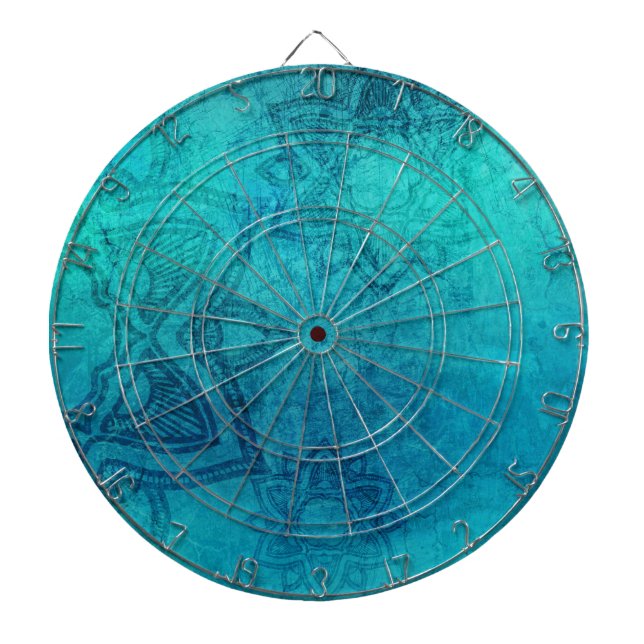 Blue Textured Lotus Dartboard (Front)