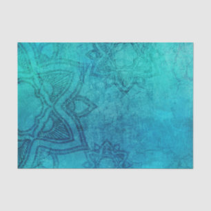 Blue Textured Lotus Tissue Paper