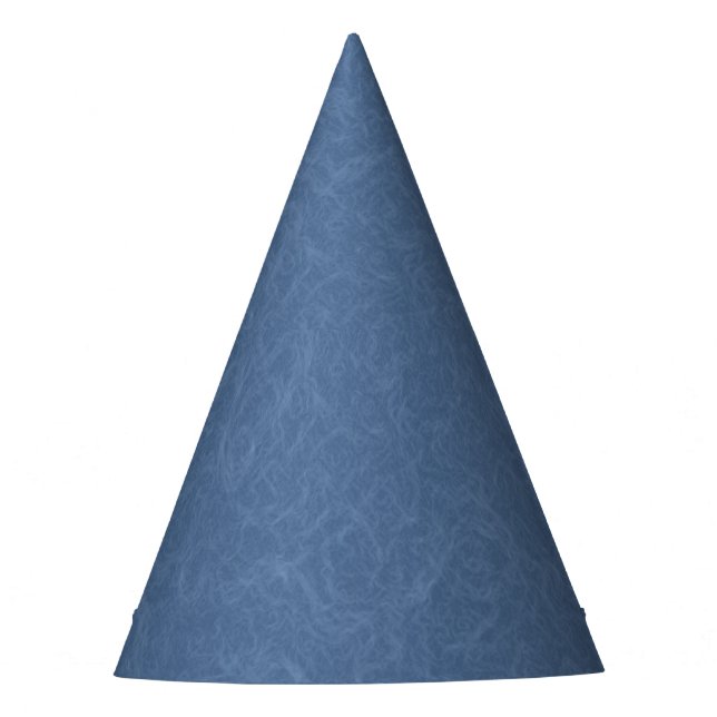 Blue textured pattern with swirling cloud party hat (Front)