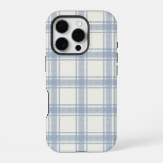 Blue textured preppy plaid phone case