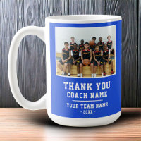 Blue Thank you Coach Team Name Photo