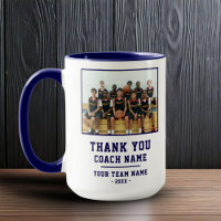 Blue Thank you Coach Team Name Photo
