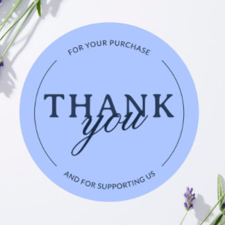 Blue Thank you Feminine Minimalist Sticker