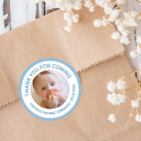 Blue Thank You For Coming Naming Ceremony Photo