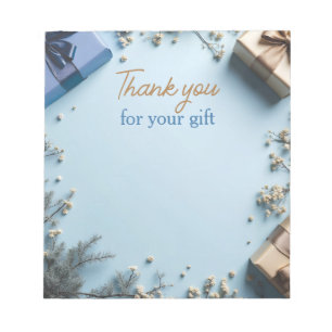 Blue Thank You For Your Gift Message Notepad