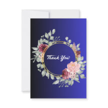 Blue thank you greeting cards 