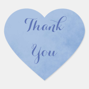 Blue Thank You Heart Sticker