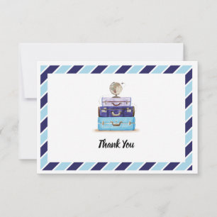 Blue Thank You Travel Shower Theme Card