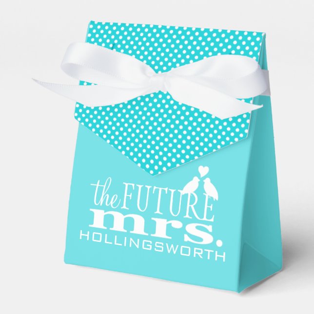 Blue The Future Mrs Bridal Shower Favour Box (Front Side)