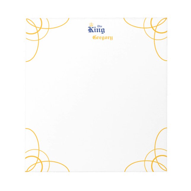 Blue The King Notepad (Front)