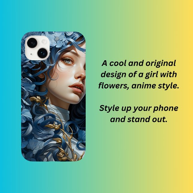 Blue themed anime princess  Case-Mate iPhone case (Creator Uploaded)