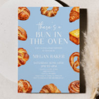 Blue There's A Bun In The Oven Bread Baby Shower