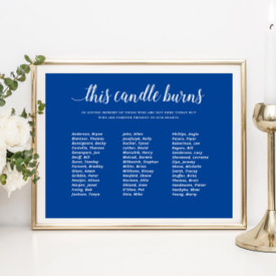 Blue This Candle Burns Class Reunion Memorial Poster