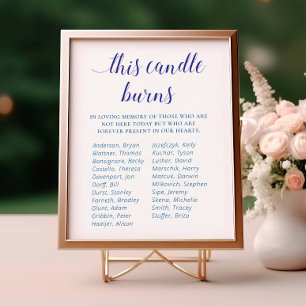 Blue This Candle Burns Class Reunion Memorial Poster