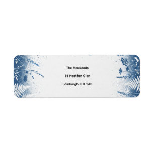 Blue Thistle Eucalyptus Wedding Label Return Address Label