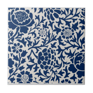 Blue Thistle Pattern European Style Ceramic Tile