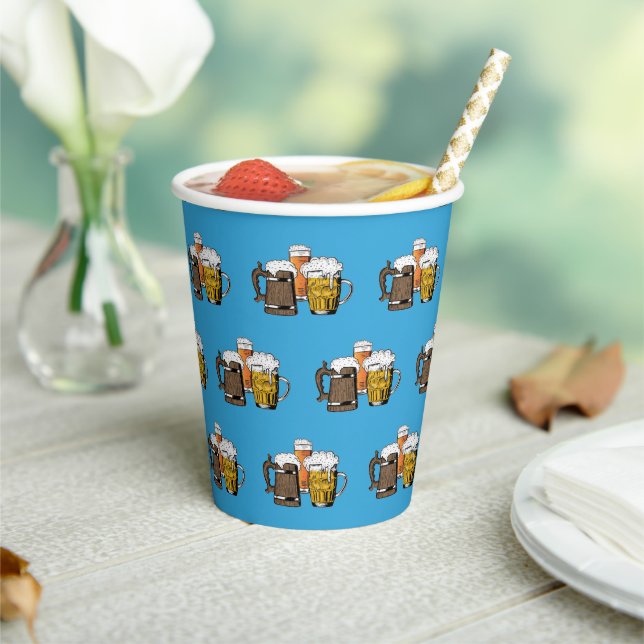 Blue Three Cheers Beers Paper Cups (Insitu)